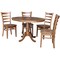 International Concepts Round 36 in Round Extension Dining Table with 4 Chairs, Distressed Oak, 36 in W, 48 in L, 29.3 in H K42-36RXT-C617-4 - alternate 1